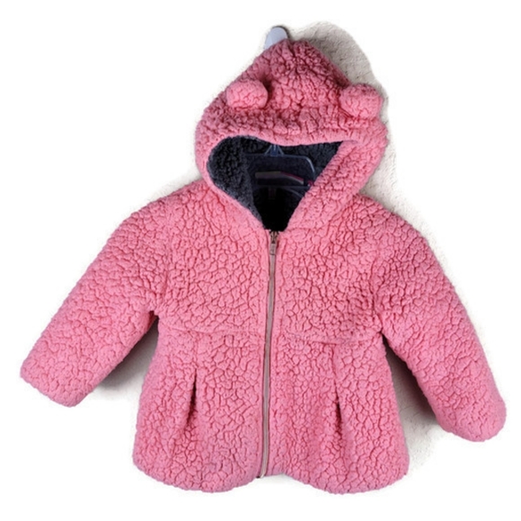 Penelope Mack Other - Penelope Mack Pink Teddy Fleece Coat 24M